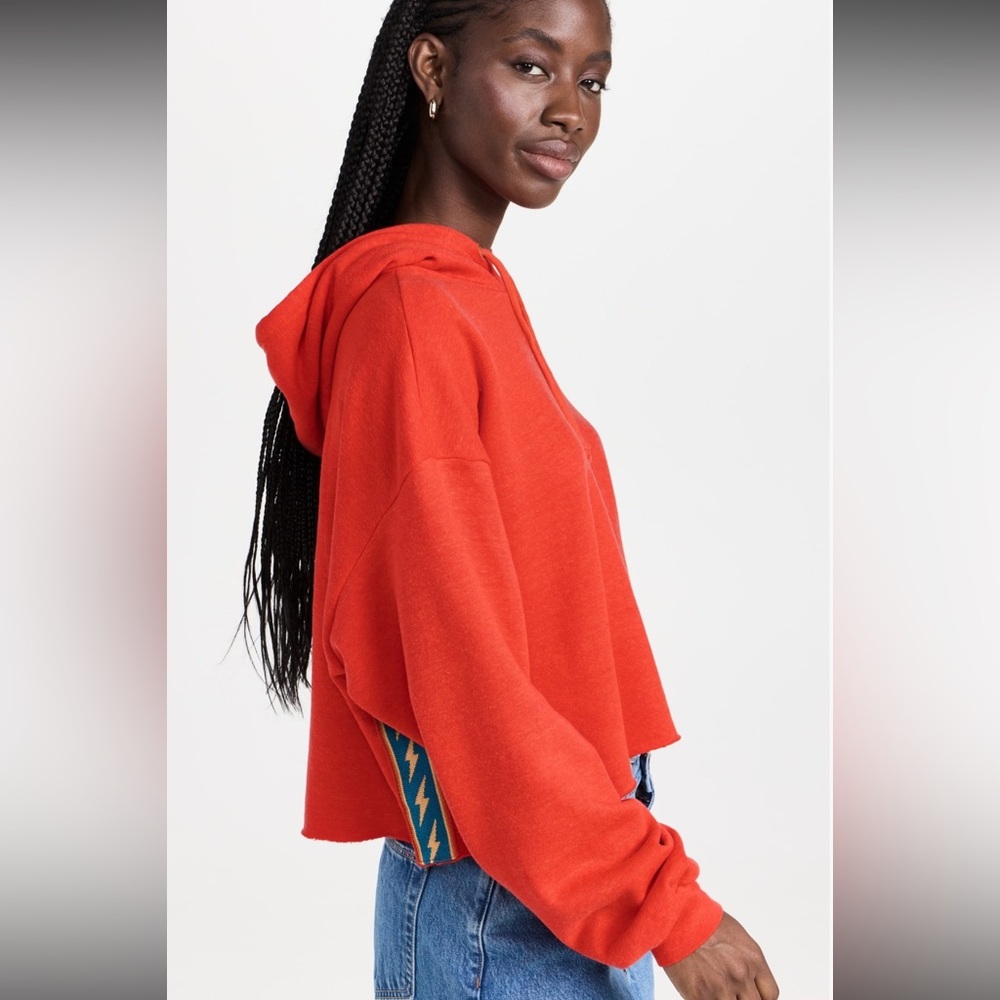 Aviator Nation Red Cropped Hoodie